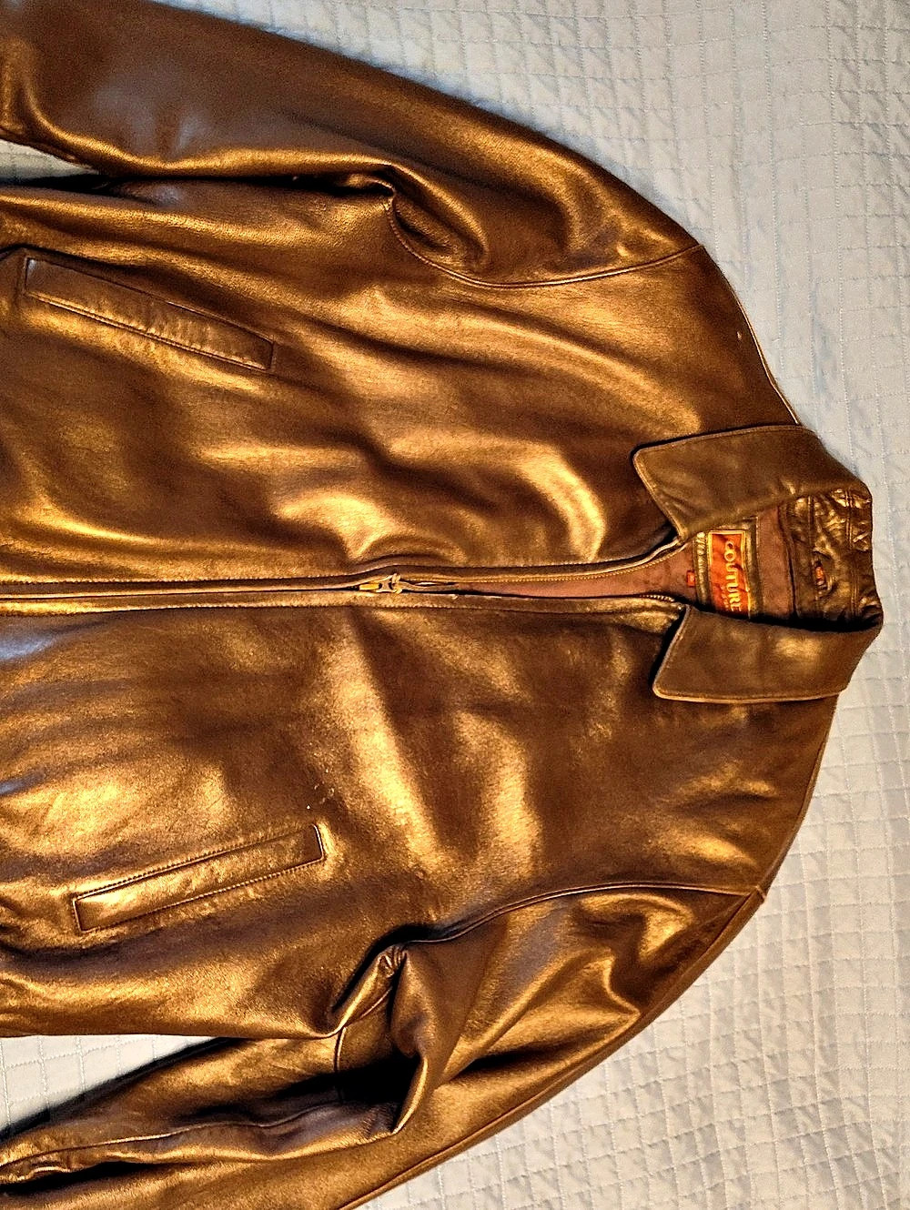 Couture by JHarr Brown Leather Jacket Size XL Like New
